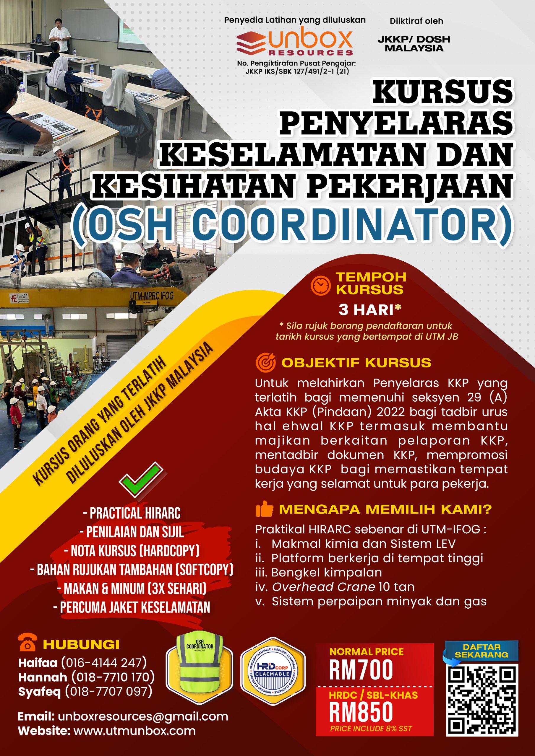 You are currently viewing KURSUS PENYELARAS KESELAMATAN DAN KESIHATAN PEKERJAAN (OSH-COORDINATOR)
