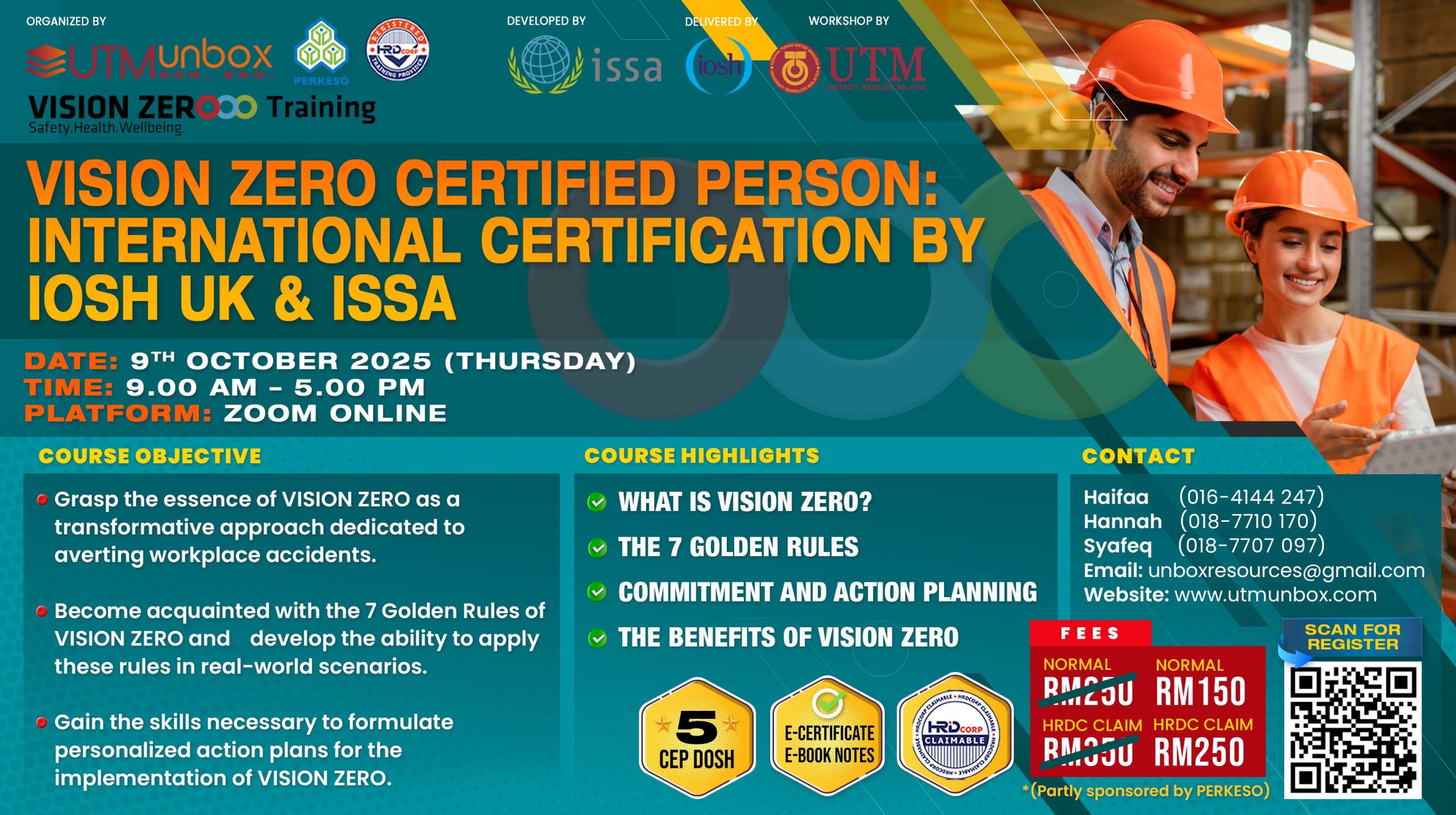 Read more about the article VISION ZERO CERTIFIED PERSON: INTERNATIONAL CERTIFICATION BY IOSH UK & ISSA
