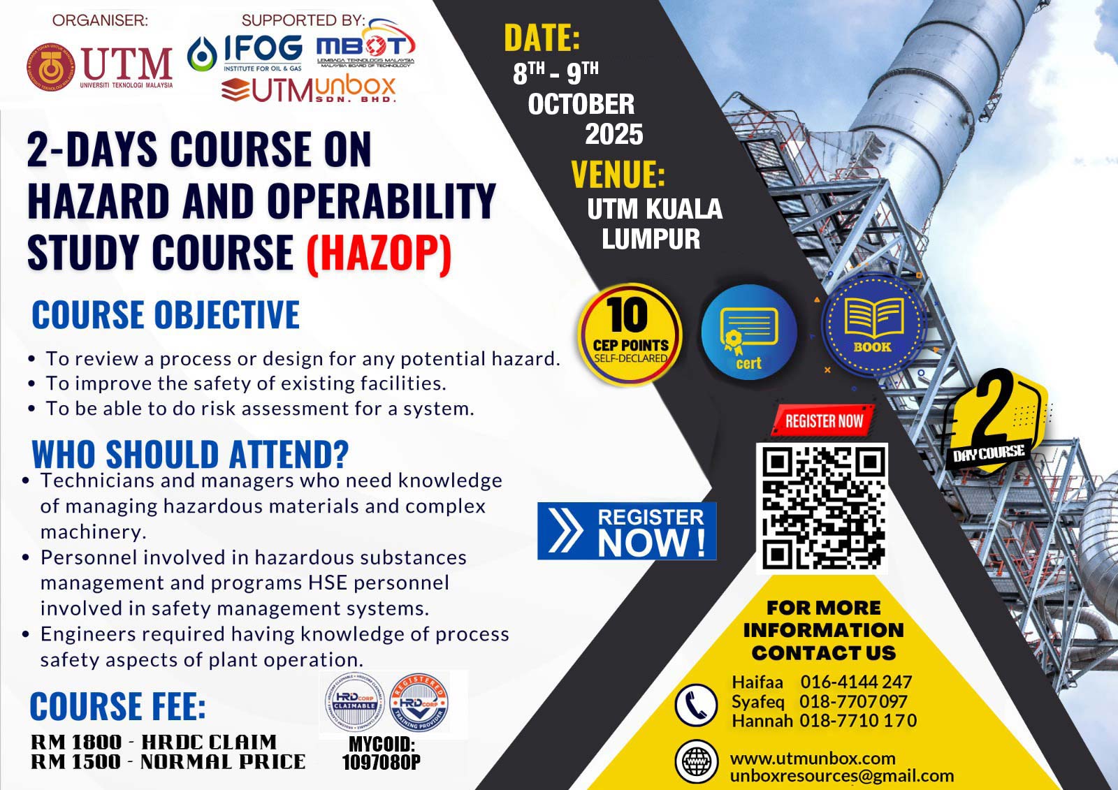 You are currently viewing HAZARD AND OPERABILITY STUDY COURSE (HAZOP)