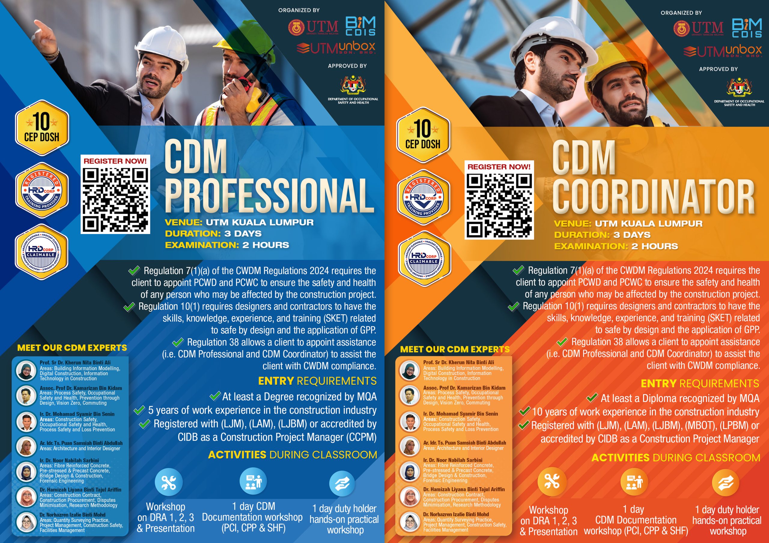 Read more about the article CDM PROFESSIONAL / CDM COORDINATOR TRAINED PERSON (UTM KL)