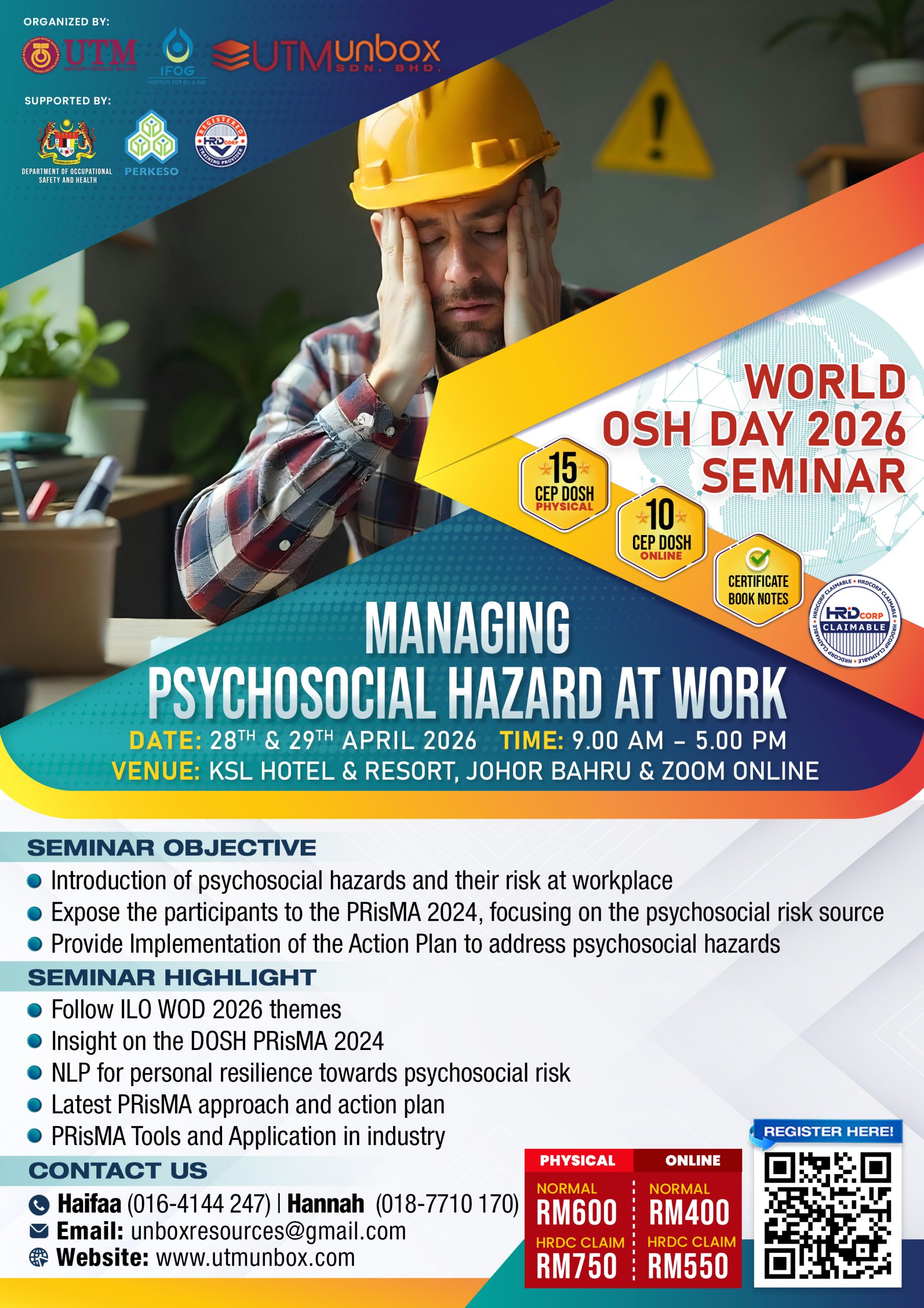You are currently viewing WORLD OSH DAY 2026 SEMINAR: MANAGING PSYCHOSOCIAL HAZARD AT WORK