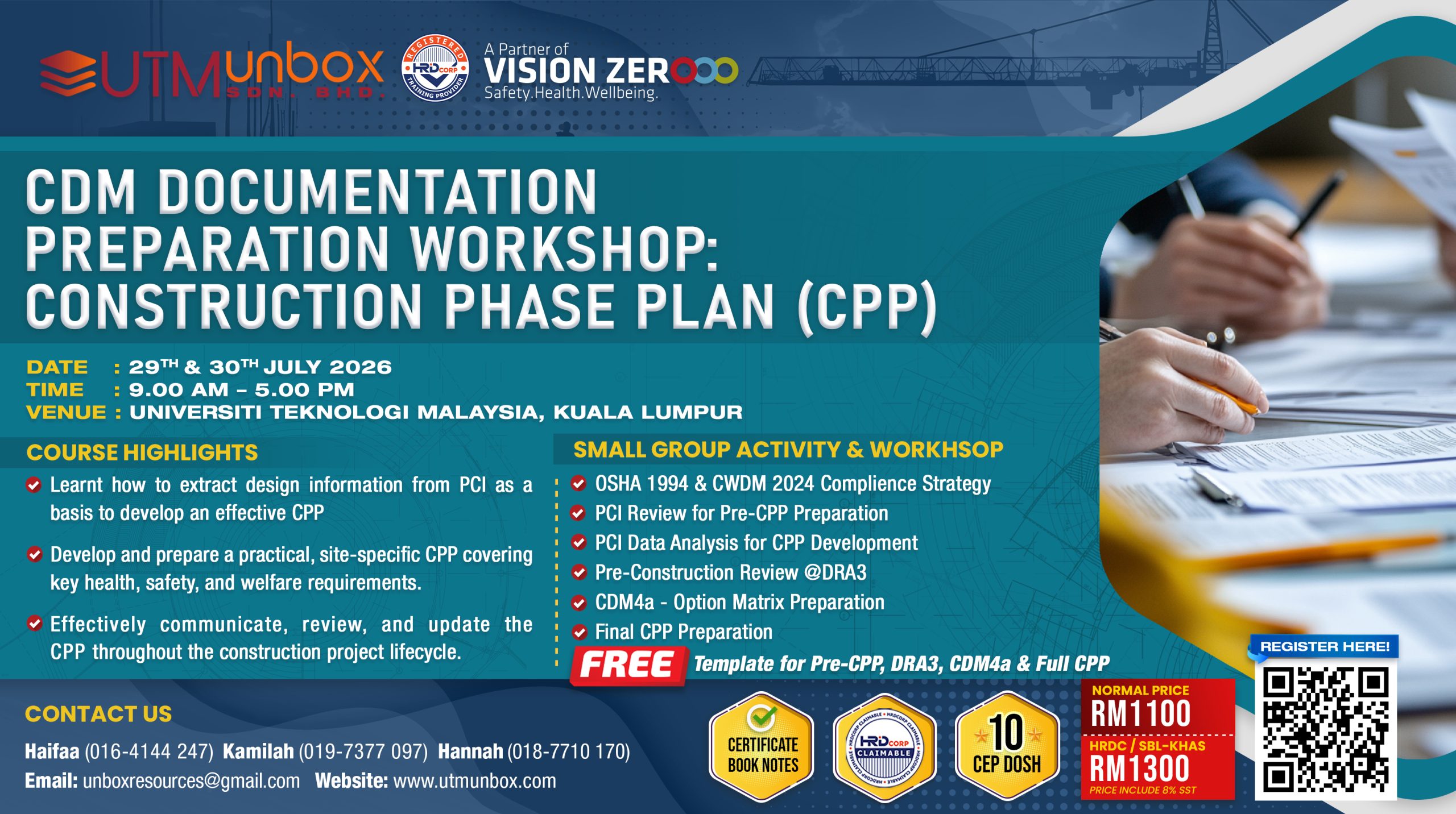 You are currently viewing CDM DOCUMENTATION PREPARATION WORKSHOP: CONSTRUCTION PHASE PLAN (CPP)